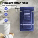 6 Pack Bath Towels Set Cotton Towel Navy - Image 5