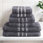 6 Pack Bath Towels Set Cotton Towel Grey - Image 7