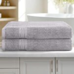 2 Pack Bath Sheets Set Cotton Extra Large Towel Grey - Image 7