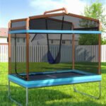 Everfit 6FT Trampoline Kids Rectangle Trampoline w/ Swing Enclosure Safety Net Orange