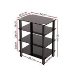 Artiss TV Stand 4 Tiers Storage Shelf Rack Tempered Glass Entertainment Unit - Image 4