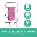 Devanti Electric Heated Towel Rail Rack 5 Bars Freestanding Clothes Dry Warmer - Image 5