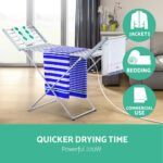 Devanti Electric Heated Towel Rail Rack 18 Bars Freestanding Clothes Dry Warmer - Image 4
