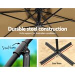 Instahut 3m Outdoor Umbrella w/Base Cantilever Beach Garden Patio Beige - Image 3