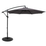 Instahut 3m Outdoor Umbrella w/Base Cantilever Beach Garden Patio Charcoal