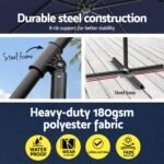 Instahut 3m Umbrella w/Base Outdoor Cantilever Beach Garden Patio Parasol Navy - Image 5