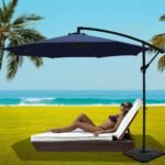Instahut 3m Umbrella w/Base Outdoor Cantilever Beach Garden Patio Parasol Navy - Image 7