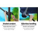Instahut 3m Outdoor Umbrella w/Base Cantilever Garden Patio Beach Navy - Image 5