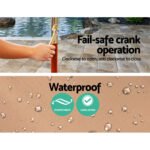 Instahut 3m Outdoor Umbrella Pole Umbrellas Beach Garden Sun Stand Patio Beige - Image 5