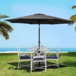 Instahut 3m Outdoor Umbrella Beach Pole Garden Patio Tilt Black - Image 8