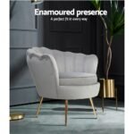 Artiss Armchair Velvet Grey Callista - Image 3