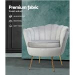 Artiss Armchair Velvet Grey Callista - Image 4