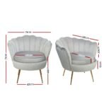 Artiss Armchair Velvet Grey Callista - Image 7