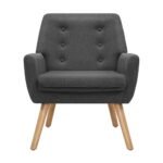 Artiss Armchair Linen Fabric Anne Charcoal - Image 3