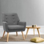 Artiss Armchair Linen Fabric Grey Charcoal - Image 8