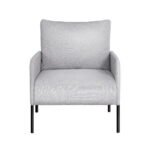 Artiss Armchair Accent Chair Pillow Fabric Grey - Image 3