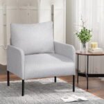 Artiss Armchair Accent Chair Pillow Fabric Grey