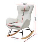 Artiss Rocking Chair Armchair Pillow Boucle White - Image 2
