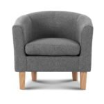 Artiss Armchair Tub Chair Grey Abby - Image 3