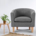 Artiss Armchair Tub Chair Grey Abby - Image 7