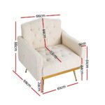 Artiss Armchair Boucle Beige Nicole - Image 2