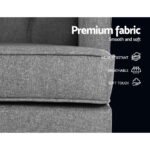 Artiss Rocking Chair Armchair Linen Fabric Grey Gaia - Image 6