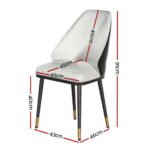 Artiss Dining Chairs Set of 4 Leather Seat Beige and Black - Image 2