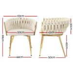 1 Artiss Dining Chair Velvet Armchair Beige - Image 2
