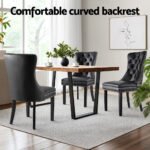 1 Set of 2 Artiss Dining Chairs Black Leather - Image 5