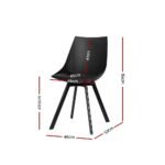 Artiss Dining Chairs Set of 2 PU Leather Plastic Metal Black - Image 2