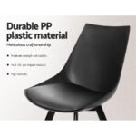 Artiss Dining Chairs Set of 2 PU Leather Plastic Metal Black - Image 4