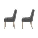 Artiss Dining Chairs Set of 2 Linen French Provincial Grey - Image 3