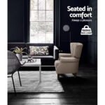 Artiss Armchair Wingback Beige Andrew - Image 5
