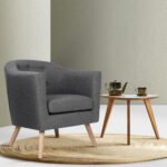 Artiss Armchair Tub Chair Grey Adora - Image 8