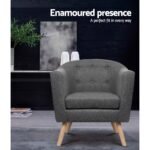 Artiss Armchair Tub Chair Grey Adora - Image 3