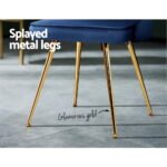 Artiss Dining Chairs Set of 2 Velvet Channel Tufted Blue - Image 6