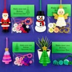 Christmas gift Christmas Button Ornament - Festive Santa Design Craft Kit-Â Set of 5 piecesï¼ˆSanta Clausã€Snowmanã€angelã€Red Christmas tree and green Christmas treeï¼‰