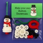 Christmas gift Christmas Button Ornament - Festive Santa Design Craft Kit-Â Set of 5 piecesï¼ˆSanta Clausã€Snowmanã€angelã€Red Christmas tree and green Christmas treeï¼‰ - Image 3