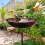 Vintage Metal Bird Bath with Pedestal Stand - Image 2