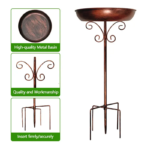 Vintage Metal Bird Bath with Pedestal Stand - Image 3