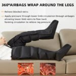 360 Air Pressure Leg Massager Boots with Remote Black - Image 6