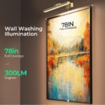 Wireless Picture Lights for Wall, Battery Operated Wall Light for Painting Rechargeable CCT Rotatable Art Gallery Light with Remote Dimmable Timer for Artwork Frame Display Dartboard (Gold, 16inch) - Image 2