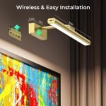 Wireless Picture Lights for Wall, Battery Operated Wall Light for Painting Rechargeable CCT Rotatable Art Gallery Light with Remote Dimmable Timer for Artwork Frame Display Dartboard (Gold, 16inch) - Image 7