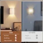 Battery Operated Wall Lights, 2 Pack Boho Decor with Remote Control, RGB Color Rustic Wall Sconces, Fabric Linen Shade Lighting - Image 7