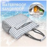 Blue Striped Beach Bag - Spacious Lightweight Tote for Travel, Pool & Summer Getaways - Image 4