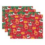 Gift Wrapping Paper Style WZ025 - Red & Green Reindeer & Gingerbread Man Design (12-Sheet Set) - Image 4