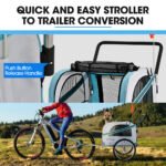 TAG-ALONG Pet & Cargo Jogger Bike Trailer, Pull Behind Bicycle Trailer Carrier Stroller, Blue - Image 6