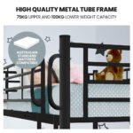 Kingston Slumber 2in1 King Single Metal Bunk Bed Frame, with Modular Design, Dark Matte Grey - Image 3
