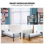 Kingston Slumber 2in1 King Single Metal Bunk Bed Frame, with Modular Design, Dark Matte Grey - Image 7