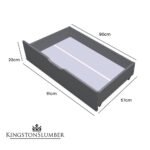 Kingston Slumber Trundle Storage Under Bunk Bed Drawers, 2 Pieces, Grey - Image 2